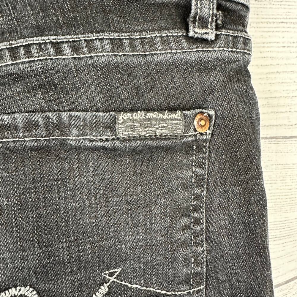 7 For All Mankind 7FAMK size 34 Relaxed Straight Leg Denim Jeans Black - Picture 7 of 11